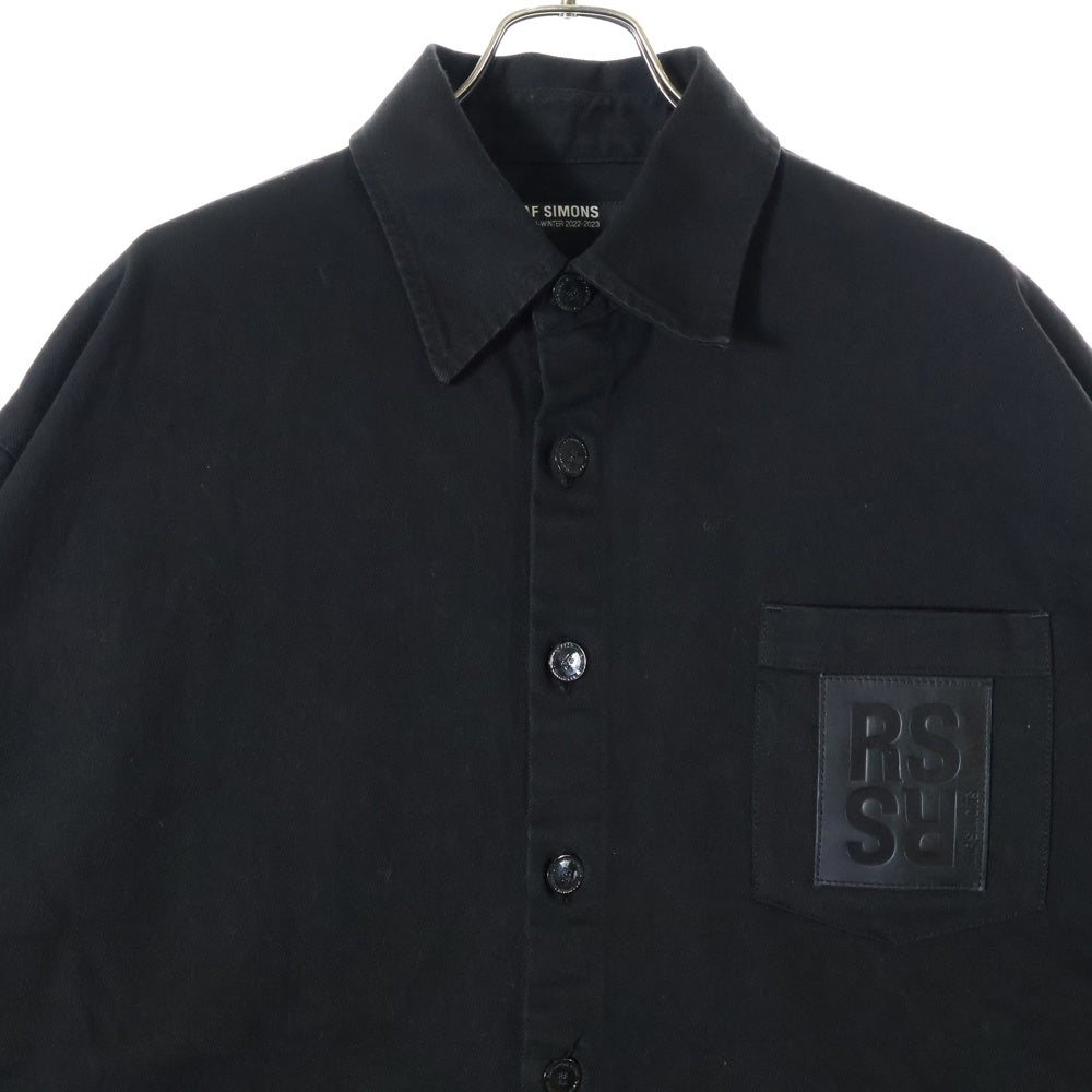 RAF SIMONS(ラフシモンズ) 22AW PIN OVERSIZED DENIM SHIRT オーバーサイズデニムシャツ ブラック 222-M243