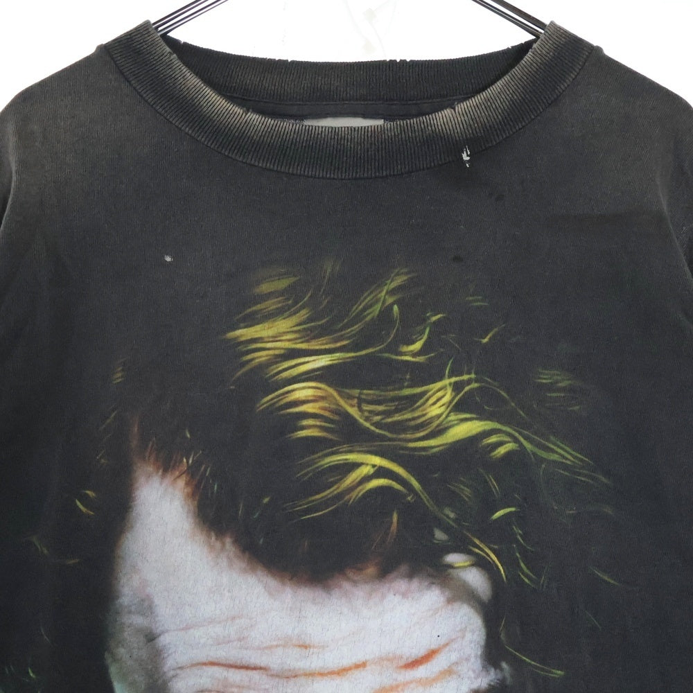 SAINT MICHAEL(セントマイケル) ×The Dark Knight JOKER ヴィンテージ加工 ジョーカープリント半袖Tシャツ カットソー チャコールグレー