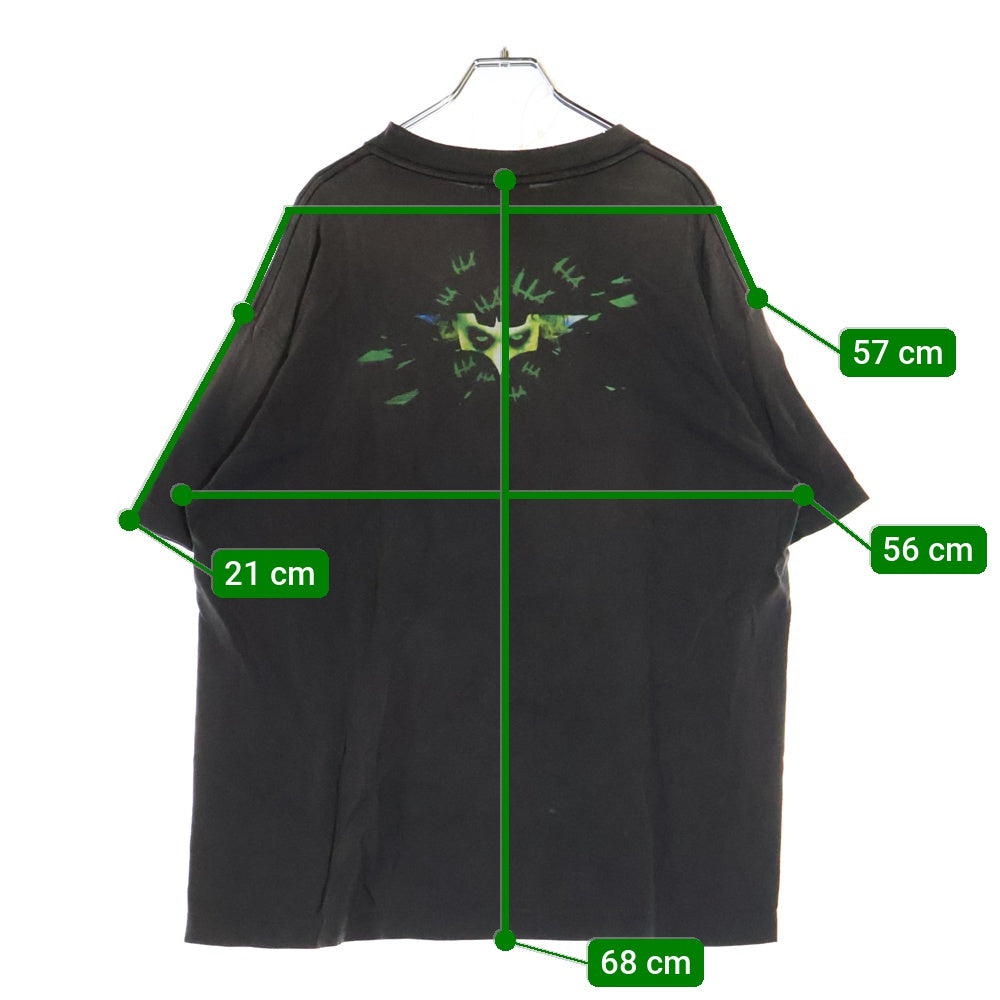 SAINT MICHAEL(セントマイケル) ×The Dark Knight JOKER ヴィンテージ加工 ジョーカープリント半袖Tシャツ カットソー チャコールグレー