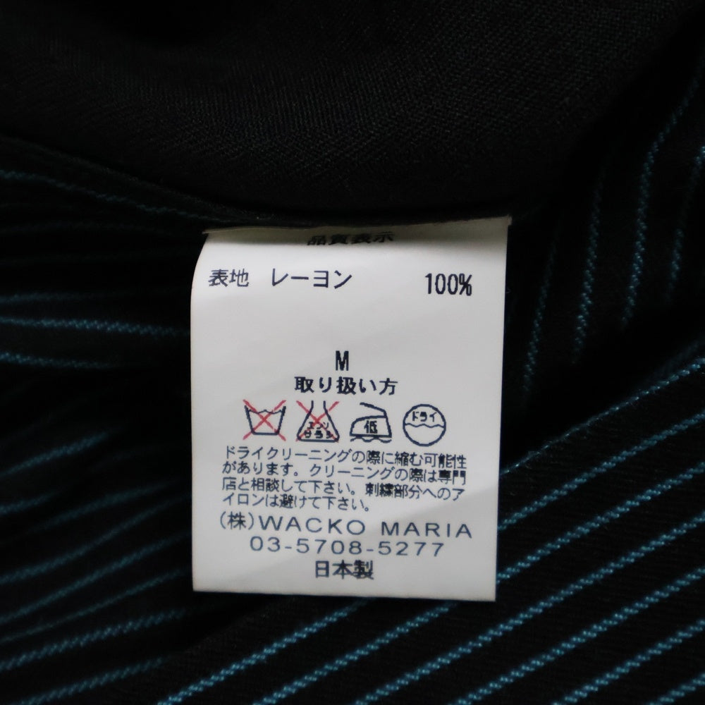 WACKO MARIA(ワコマリア) STRIPE 50s SHIRT L/S レーヨン ストライプ 長袖シャツ ブラック/ブルー