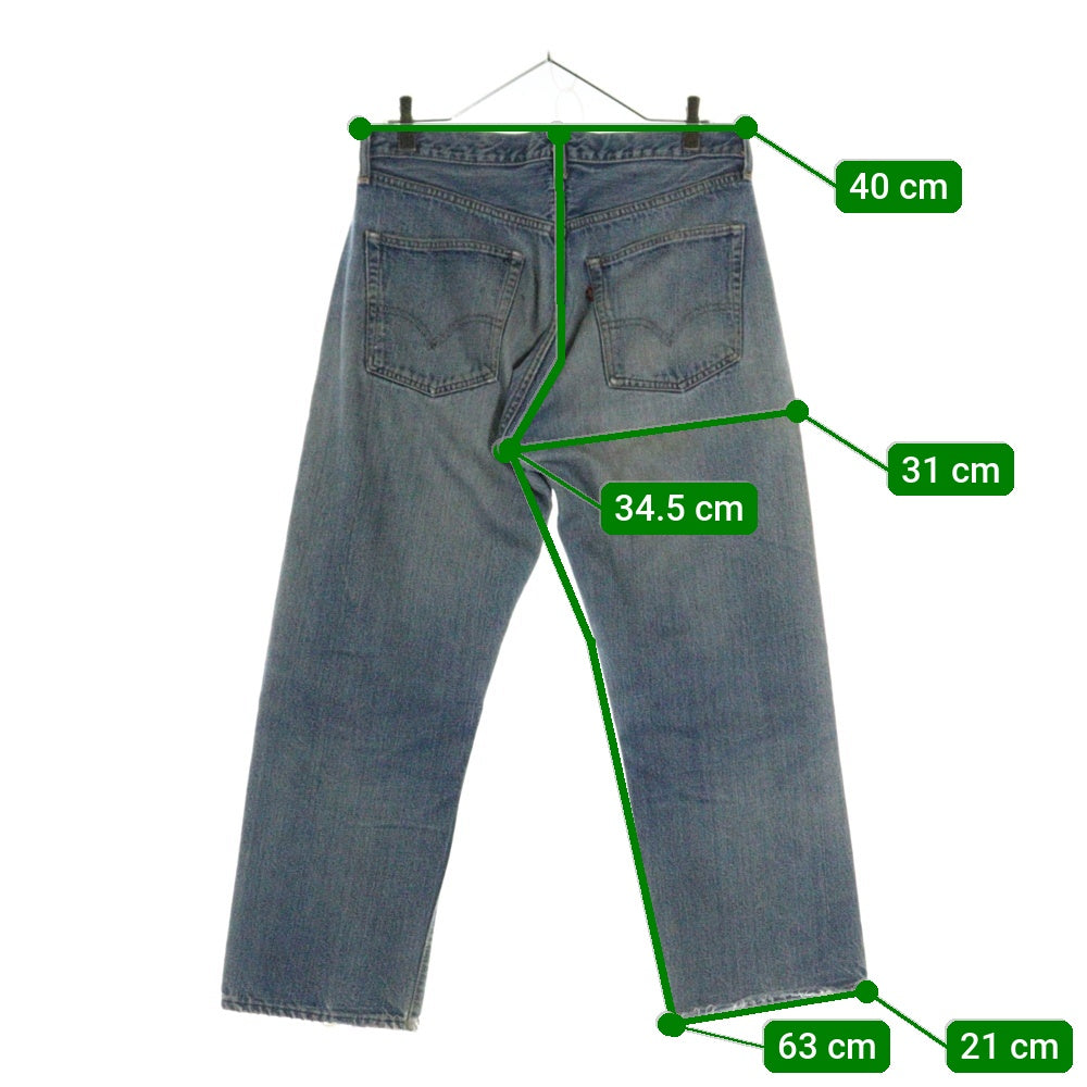 Levi's(リーバイス) 60s 501 BIG E 前期 ボタン裏刻印2 不均等V 足長R 平行ステッチ ボタンフライデニムパンツ インディゴ