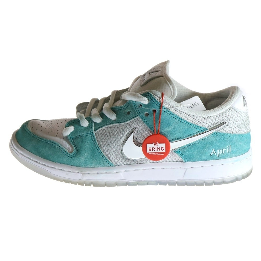 NIKE SB(ナイキエスビー) ×APRIL SKATEBOARDS DUNK LOW PRO QS FD2562-400 ダンク エイプリル スケートボード ローカットスニーカー ホワイト/ブルー US9/27cm