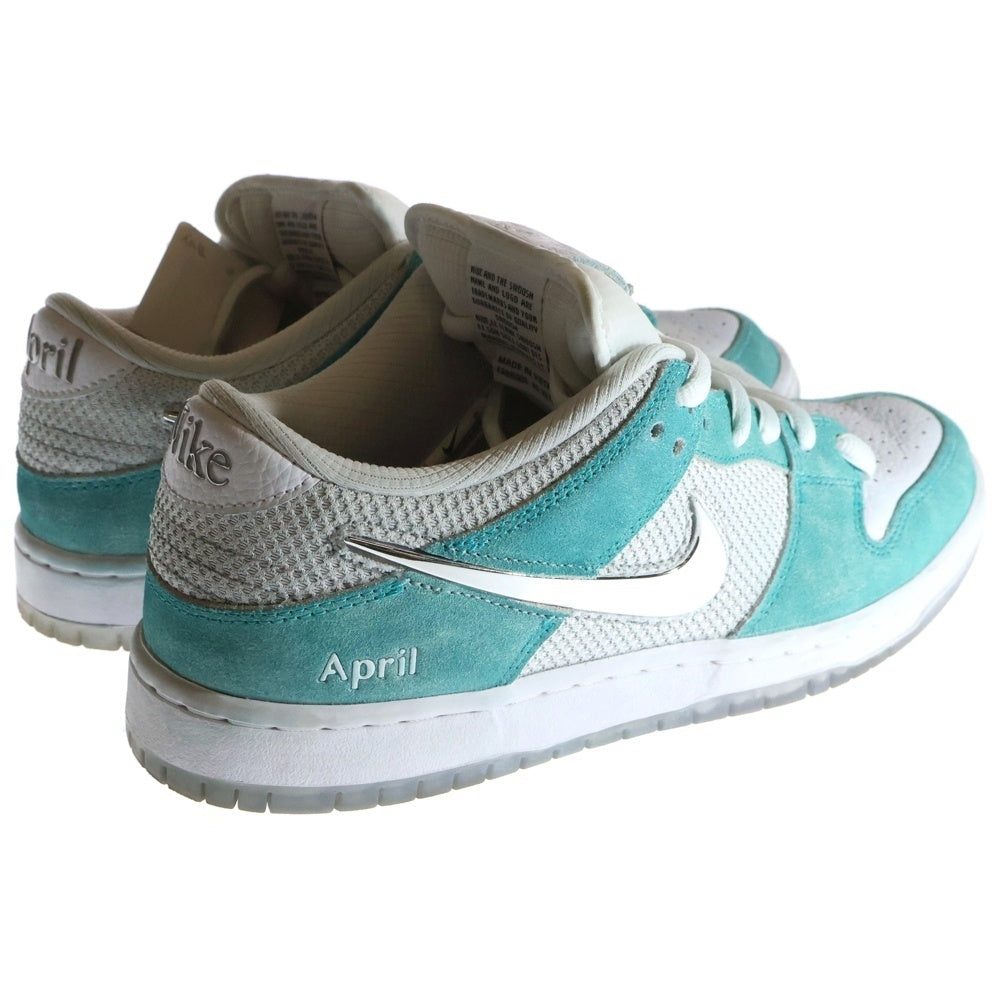NIKE SB(ナイキエスビー) ×APRIL SKATEBOARDS DUNK LOW PRO QS FD2562-400 ダンク エイプリル スケートボード ローカットスニーカー ホワイト/ブルー US9/27cm