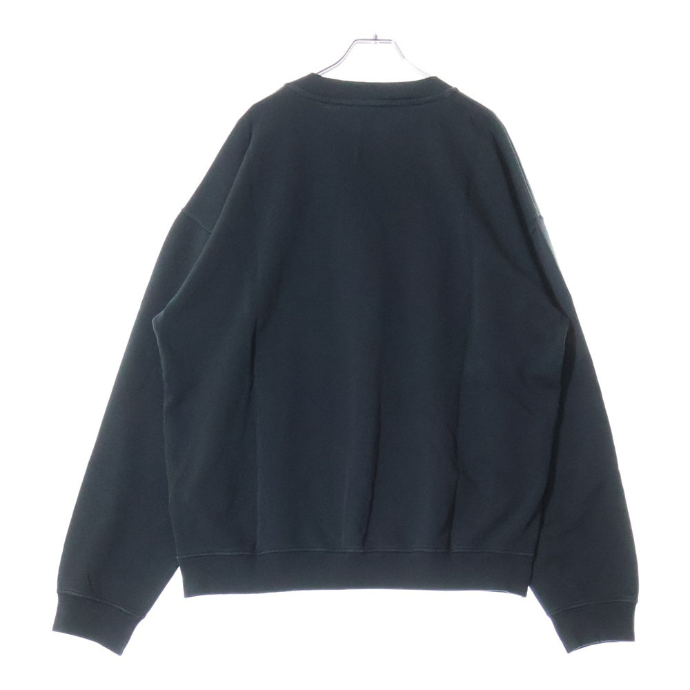 DIESEL(ディーゼル) Sweatshirt クルーネック スウェットシャツ フロントロゴ ワッペン ブラック A12124
