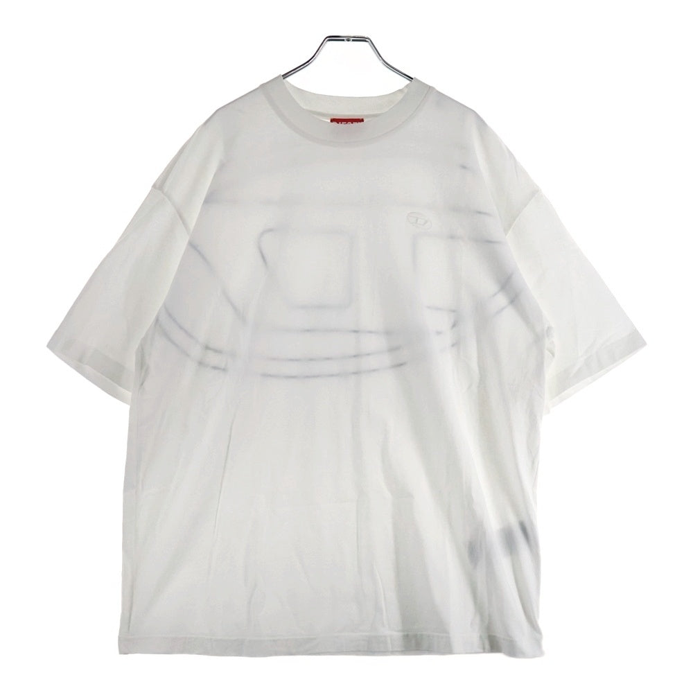 DIESEL(ディーゼル) フロントロゴ刺繍 半袖Tシャツ カットソー ホワイト A11302-0HGAM