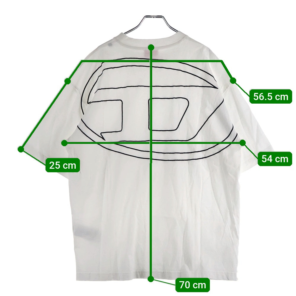 DIESEL(ディーゼル) フロントロゴ刺繍 半袖Tシャツ カットソー ホワイト A11302-0HGAM