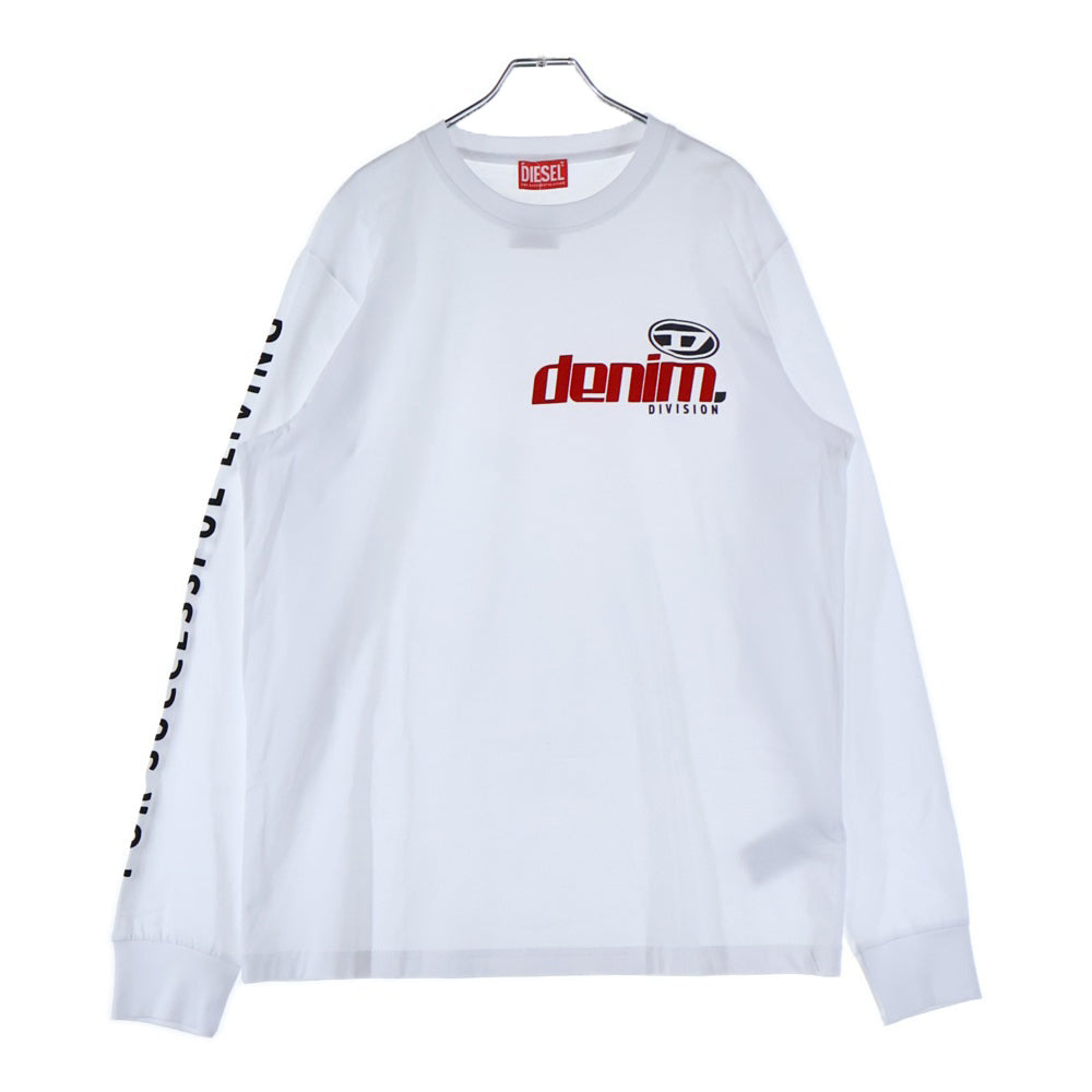 DIESEL(ディーゼル) アームデザイン Dロゴ ロングスリーブ 長袖Tシャツ ロンT ホワイト A11370