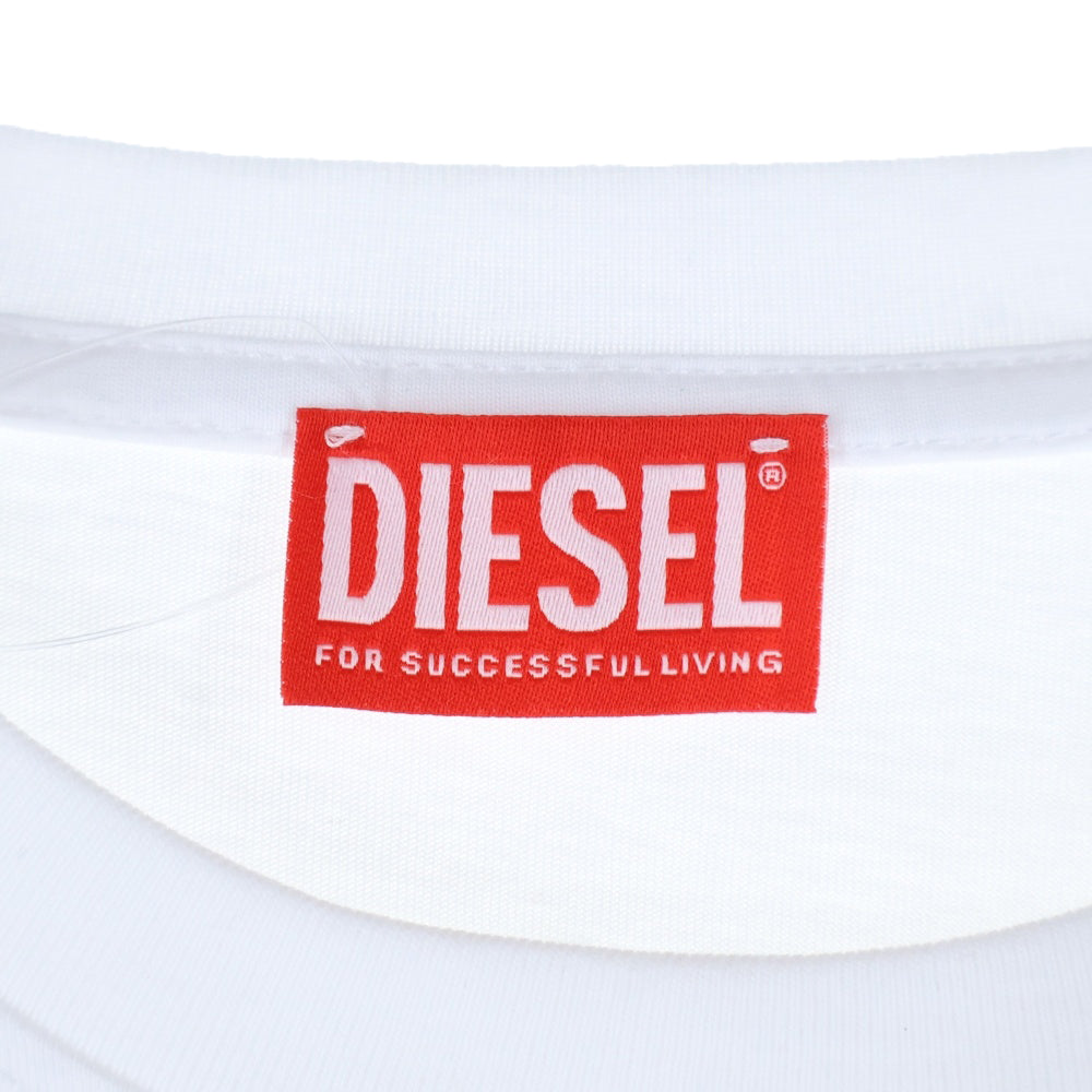 DIESEL(ディーゼル) アームデザイン Dロゴ ロングスリーブ 長袖Tシャツ ロンT ホワイト A11370