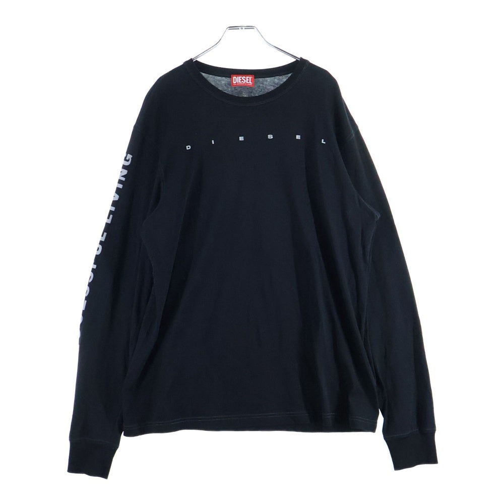 DIESEL(ディーゼル) JUST LS N7 ロゴプリント ロングスリーブ 長袖Tシャツ ブラック A12288