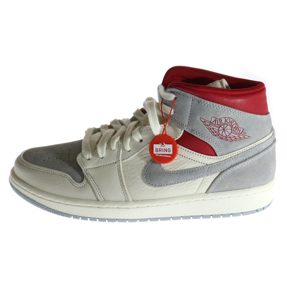NIKE(ナイキ) AIR JORDAN 1 MID PREMIUM スニーカーズエンスタッフ ハイカットスニーカー グレー/ホワイト CT3443-100 US10/28.0cm