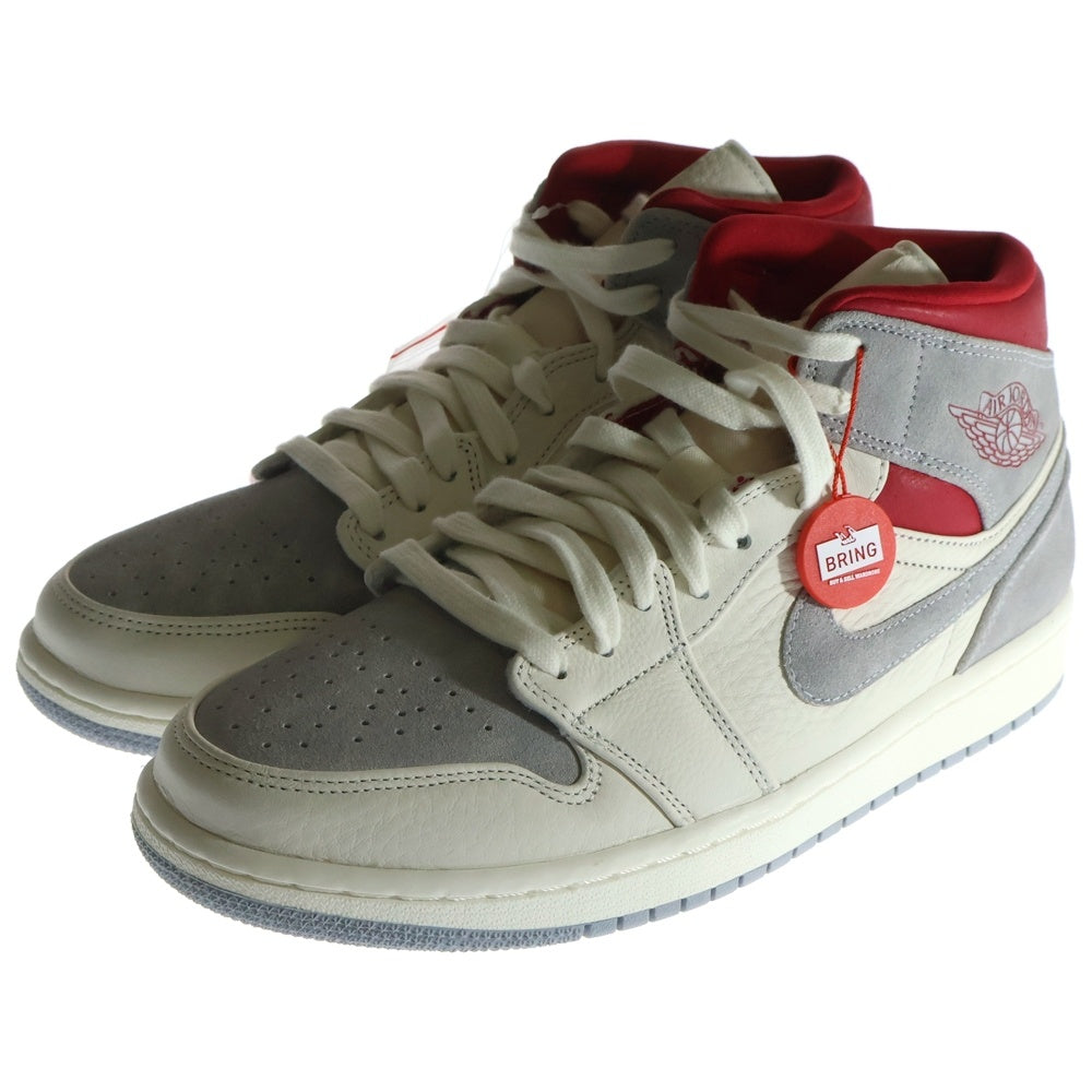 NIKE(ナイキ) AIR JORDAN 1 MID PREMIUM スニーカーズエンスタッフ ハイカットスニーカー グレー/ホワイト CT3443-100 US10/28.0cm