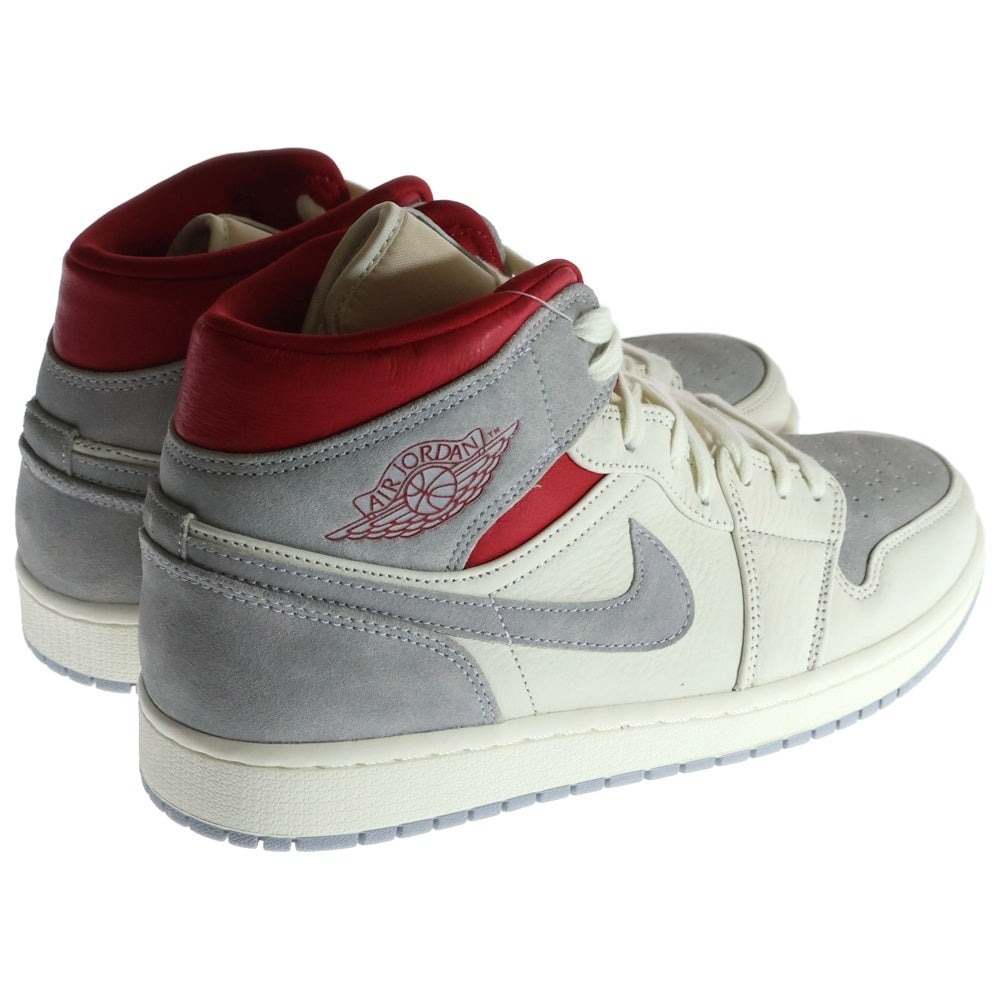 NIKE(ナイキ) AIR JORDAN 1 MID PREMIUM スニーカーズエンスタッフ ハイカットスニーカー グレー/ホワイト CT3443-100 US10/28.0cm