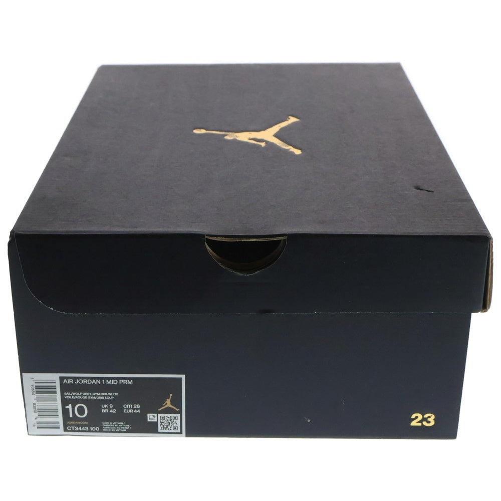 NIKE(ナイキ) AIR JORDAN 1 MID PREMIUM スニーカーズエンスタッフ ハイカットスニーカー グレー/ホワイト CT3443-100 US10/28.0cm