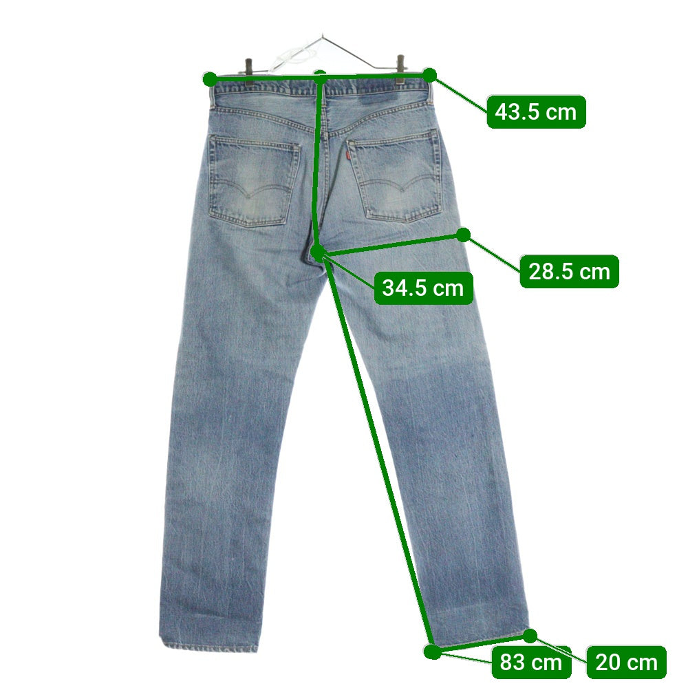 Levi's(リーバイス) 70s 505 66前期 ボタン裏刻印5 ジップフライ デニムパンツ 42TALON スモールe赤タブ インディゴ