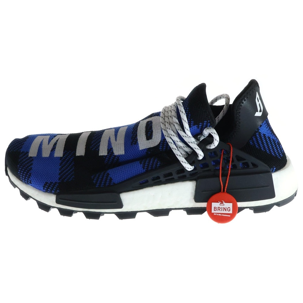 adidas Originals(アディダスオリジナルス) ×PHARRELL WILLIAMS BBC HU NMD BLUE Plaid EF7387 ファレルウィリアムス ヒューノマド ブループレイド ローカットスニーカー ブルー US10/28.0cm