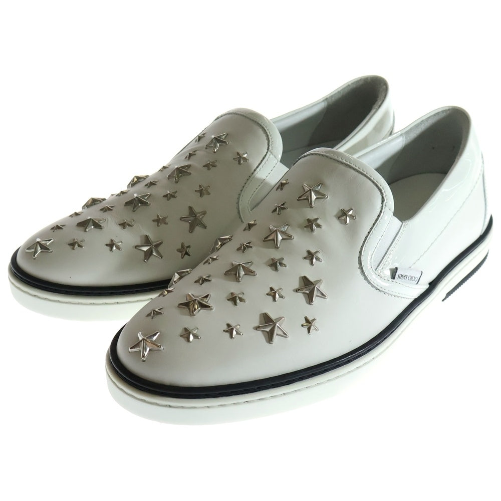 JIMMY CHOO(ジミーチュウ) スター スタッズ レザースリッポン ホワイト