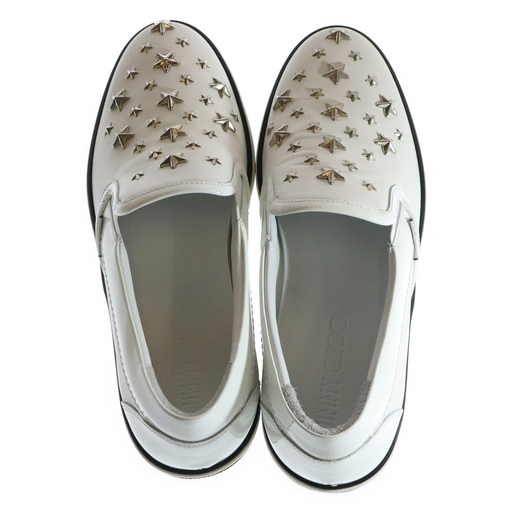 JIMMY CHOO(ジミーチュウ) スター スタッズ レザースリッポン ホワイト