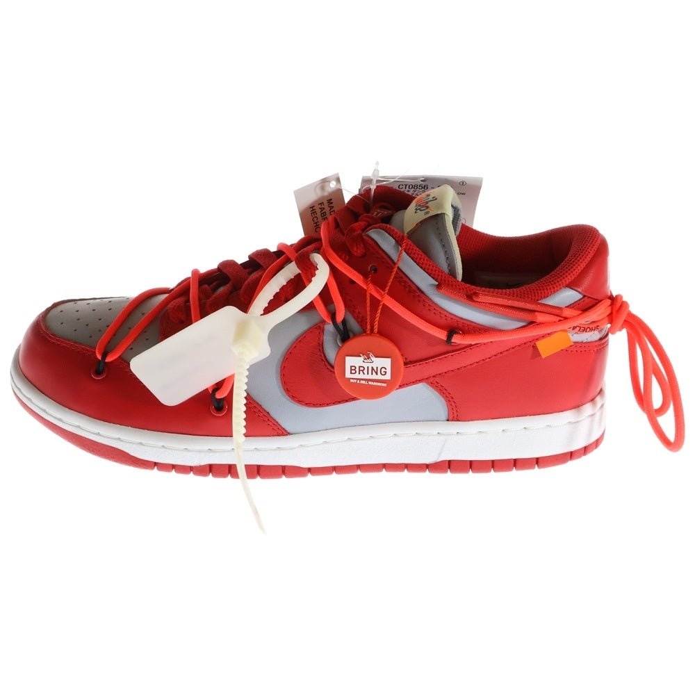 NIKE(ナイキ) ×OFF-WHITE DUNK LOW LTHR CT0856-600 オフホワイト ダンク ローカットスニーカー レッド/グレー US8.5/26.5cm