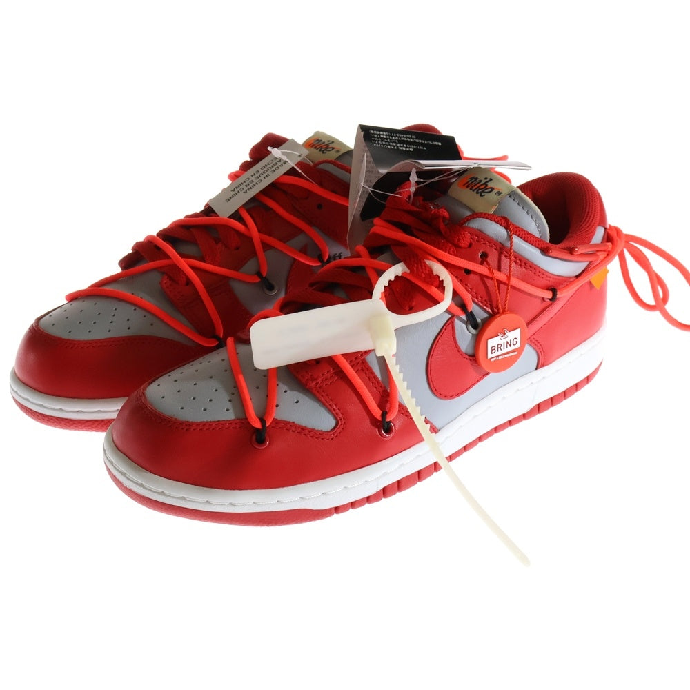 NIKE(ナイキ) ×OFF-WHITE DUNK LOW LTHR CT0856-600 オフホワイト ダンク ローカットスニーカー レッド/グレー US8.5/26.5cm
