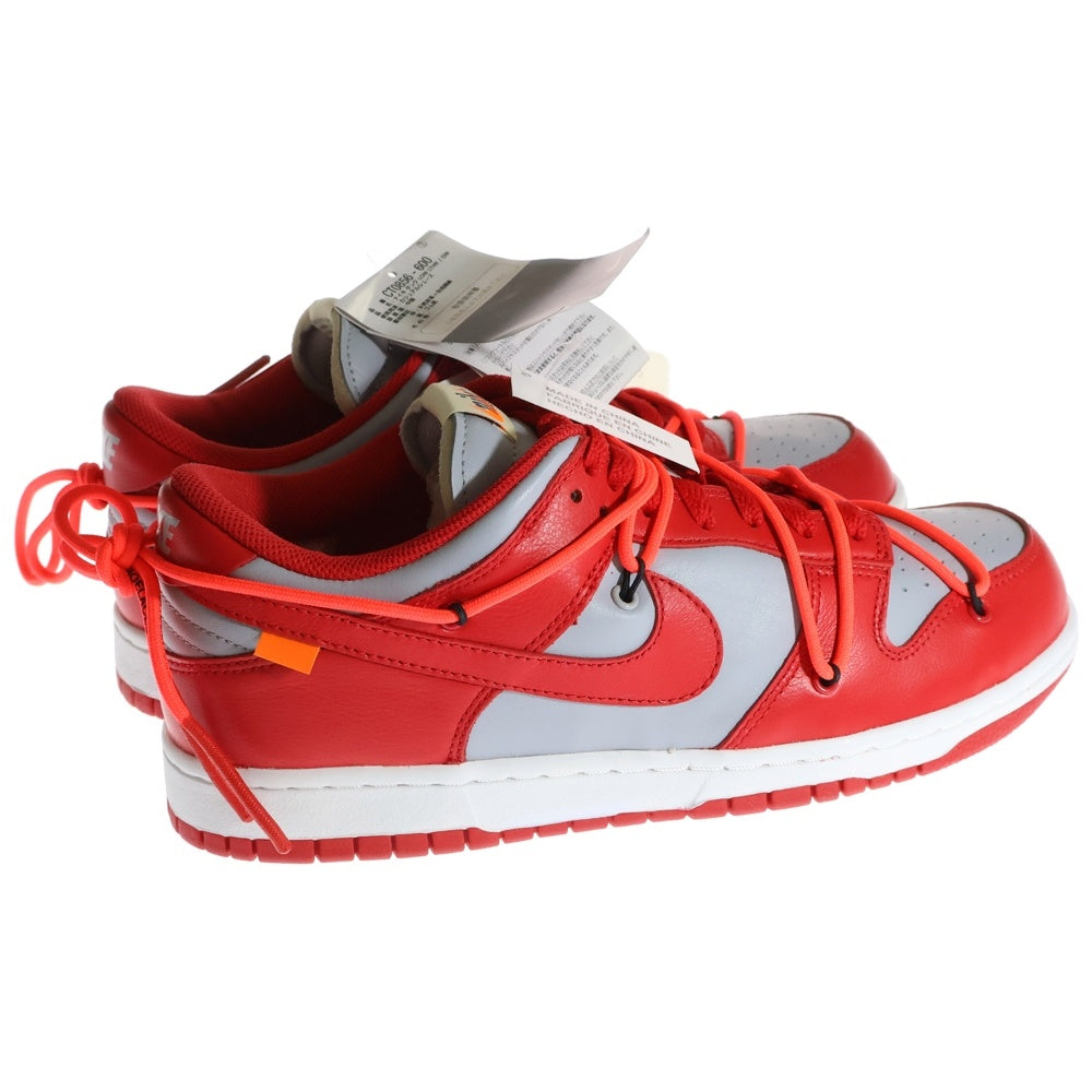 NIKE(ナイキ) ×OFF-WHITE DUNK LOW LTHR CT0856-600 オフホワイト ダンク ローカットスニーカー レッド/グレー US8.5/26.5cm