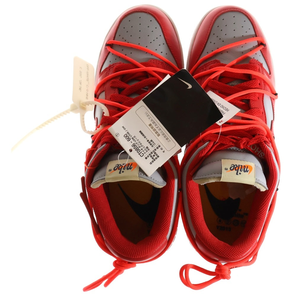 NIKE(ナイキ) ×OFF-WHITE DUNK LOW LTHR CT0856-600 オフホワイト ダンク ローカットスニーカー レッド/グレー US8.5/26.5cm