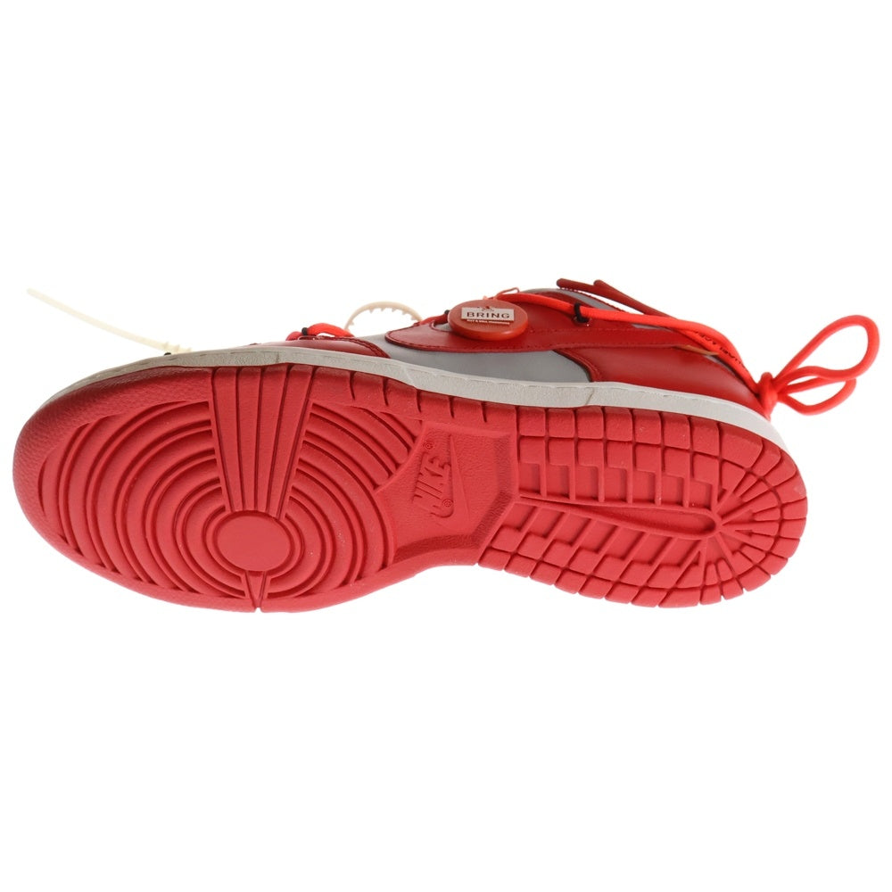 NIKE(ナイキ) ×OFF-WHITE DUNK LOW LTHR CT0856-600 オフホワイト ダンク ローカットスニーカー レッド/グレー US8.5/26.5cm