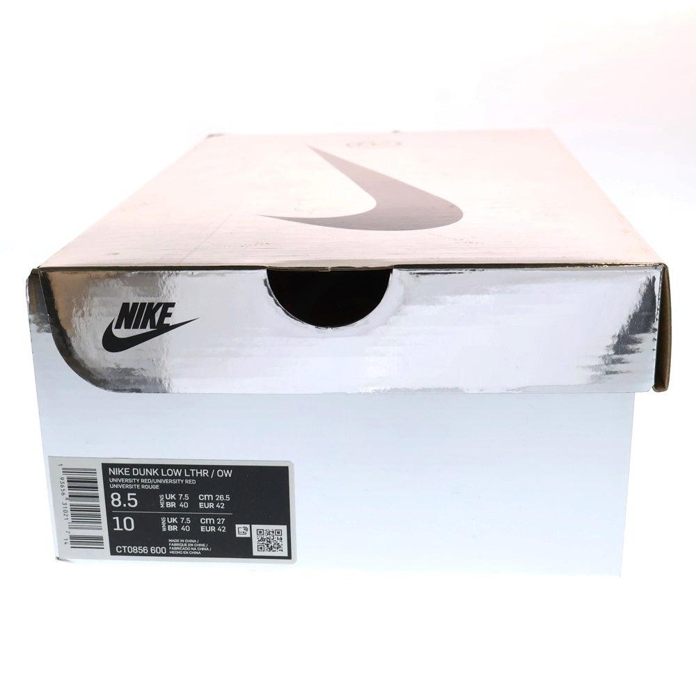 NIKE(ナイキ) ×OFF-WHITE DUNK LOW LTHR CT0856-600 オフホワイト ダンク ローカットスニーカー レッド/グレー US8.5/26.5cm