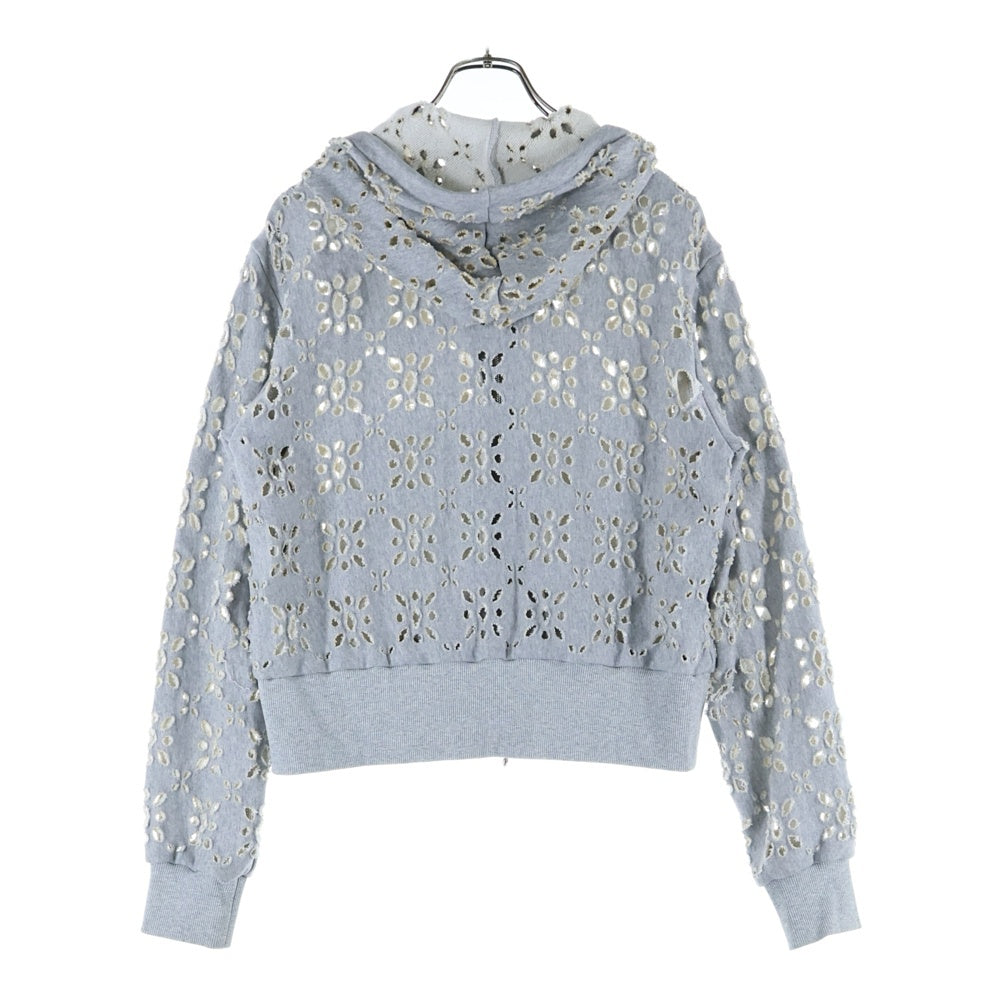 MASU(エムエーエスユー) 24AW FLOWER HOLE ZIP-UP SWEAT PARKA フラワー ジップアップパーカー グレー MPFW-CS0324