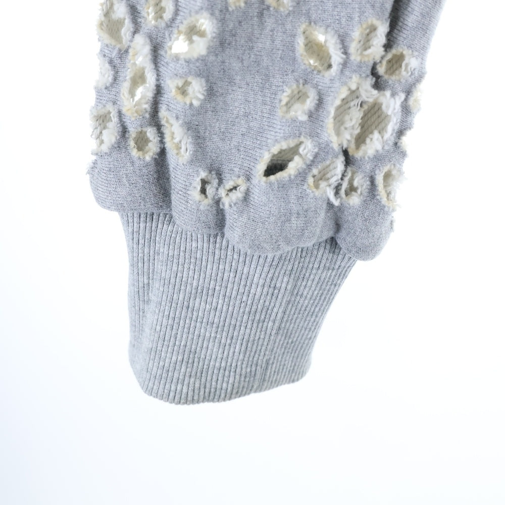 MASU(エムエーエスユー) 24AW FLOWER HOLE ZIP-UP SWEAT PARKA フラワー ジップアップパーカー グレー MPFW-CS0324