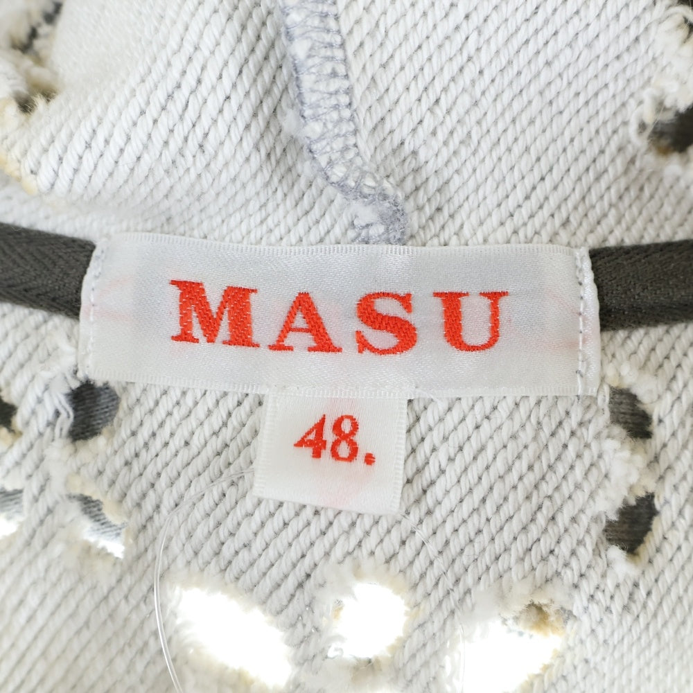 MASU(エムエーエスユー) 24AW FLOWER HOLE ZIP-UP SWEAT PARKA フラワー ジップアップパーカー グレー MPFW-CS0324