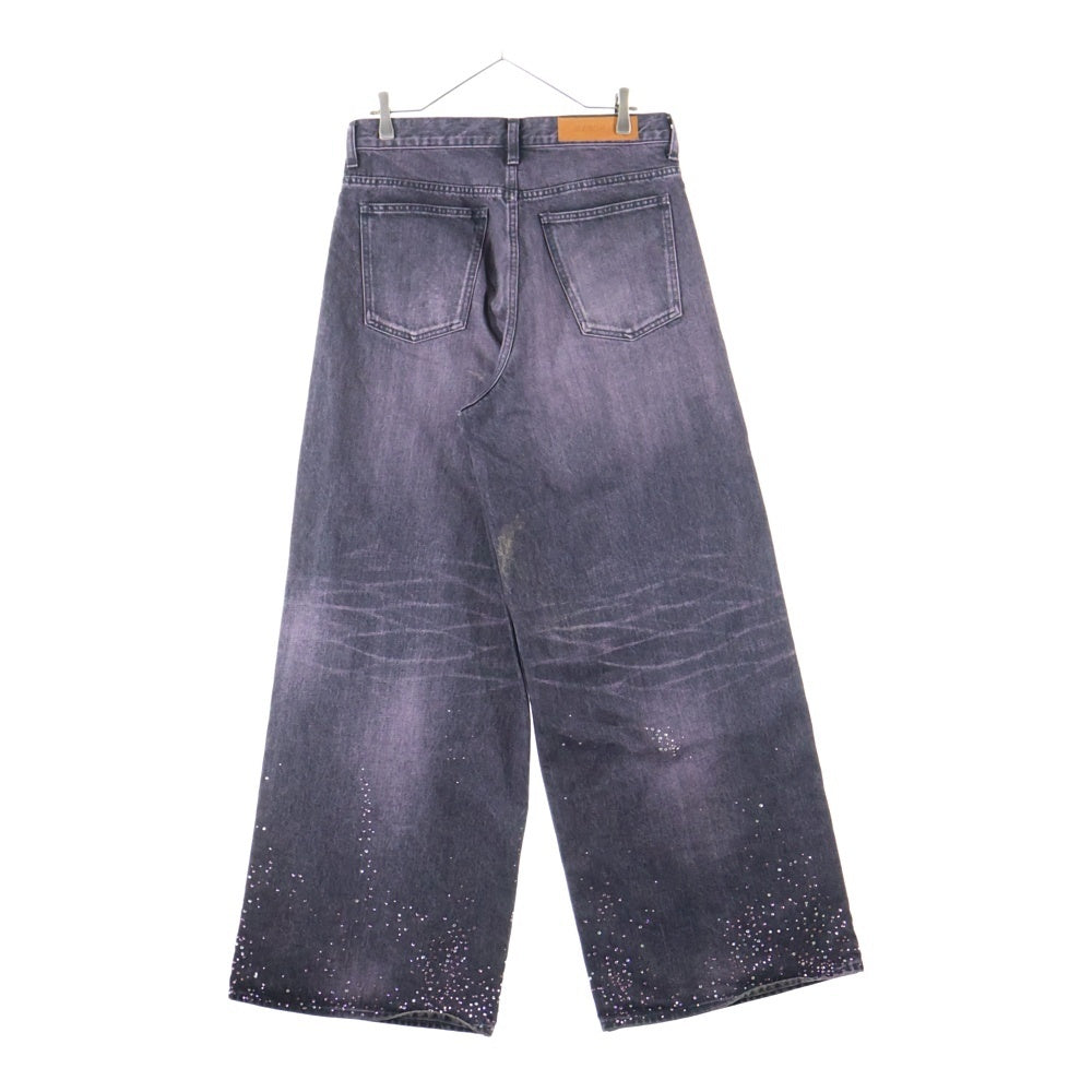 MASU(エムエーエスユー) 24AW MASU BOYS STARDUST BAGGY JEAN ラインストーン スターダスト バギーパンツ パープル SMBFW-PTB224C