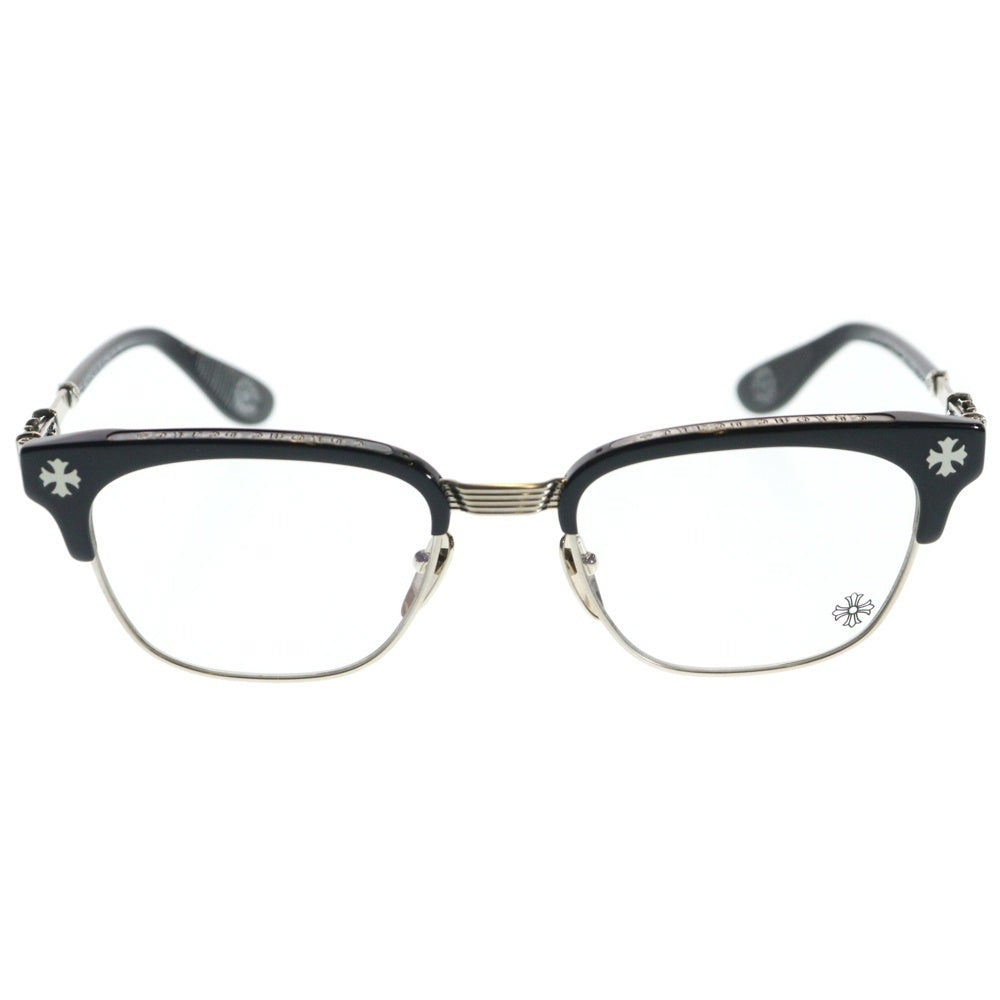 CHROME HEARTS(クロムハーツ) BONENNOISSEUR II テンプルCHクロスハーフリムサングラス ブラック/シルバー