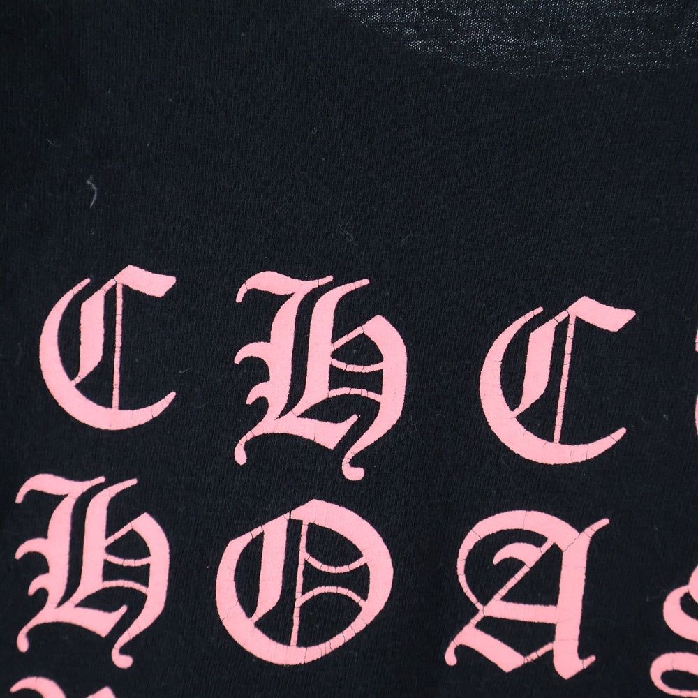 CHROME HEARTS(クロムハーツ) Back Lettering Logo バックプリント ロゴ ロンT 長袖カットソー ブラック/ピンク