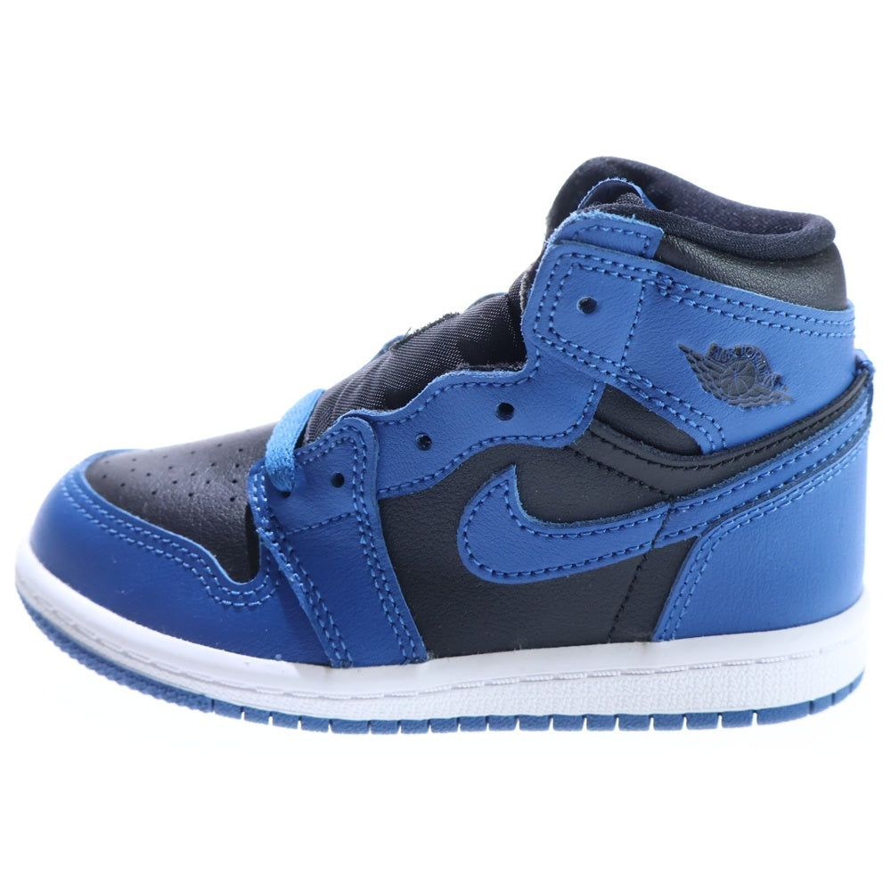 NIKE(ナイキ) TD AIR JORDAN 1 RETRO HIGH OG DARK MARINA BLUE AQ2665-404 エアジョーダン1 レトロハイ ダークマリーナ ハイカットスニーカー ブラック/ブルー キッズ US9c/15cm