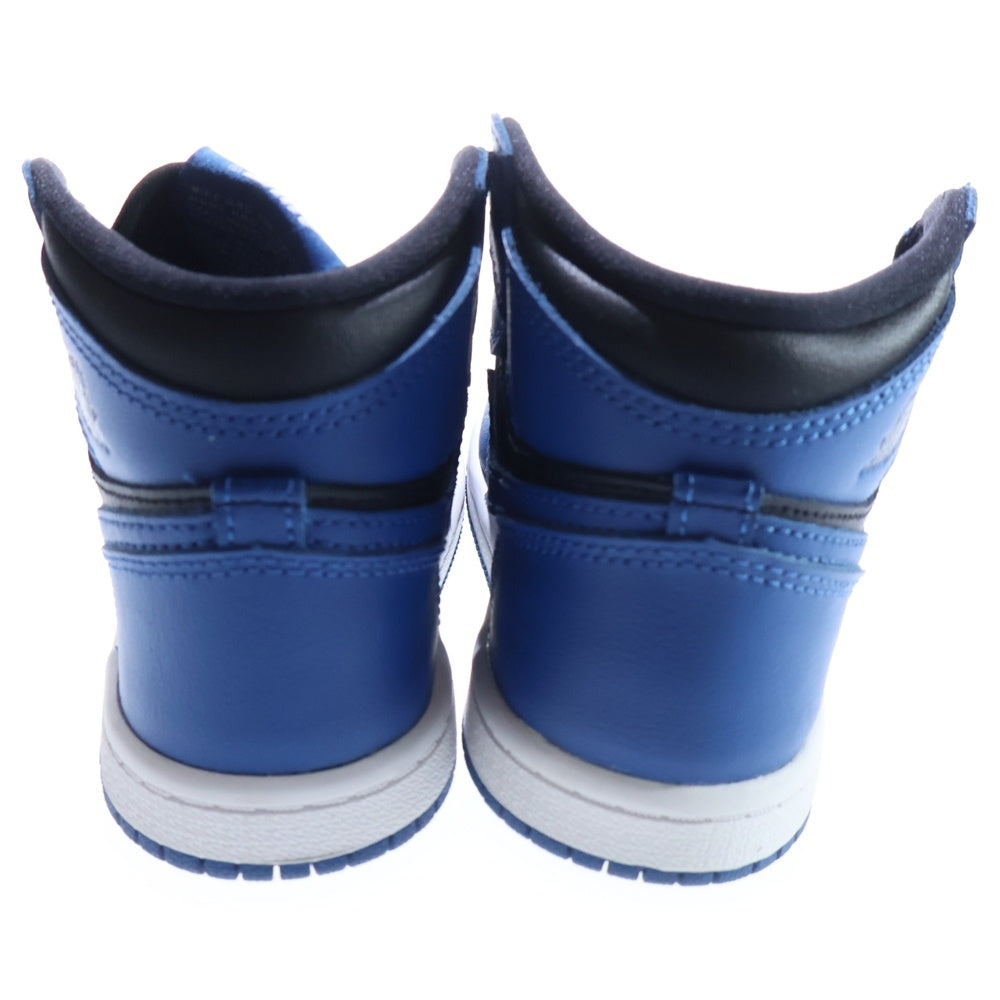NIKE(ナイキ) TD AIR JORDAN 1 RETRO HIGH OG DARK MARINA BLUE AQ2665-404 エアジョーダン1 レトロハイ ダークマリーナ ハイカットスニーカー ブラック/ブルー キッズ US9c/15cm