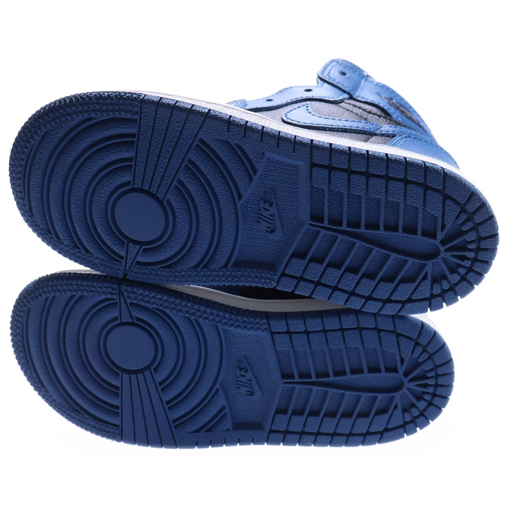 NIKE(ナイキ) TD AIR JORDAN 1 RETRO HIGH OG DARK MARINA BLUE AQ2665-404 エアジョーダン1 レトロハイ ダークマリーナ ハイカットスニーカー ブラック/ブルー キッズ US9c/15cm