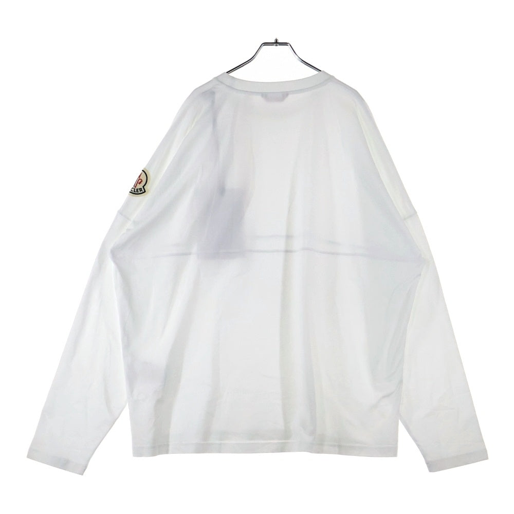 MONCLER GENIUS(モンクレール ジーニアス) 20SS Arm Patch L/S Tee1952 アームパッチ ロングスリーブ長袖Tシャツ ビッグワッペン ロゴ クルーネック ホワイト F10928D70000