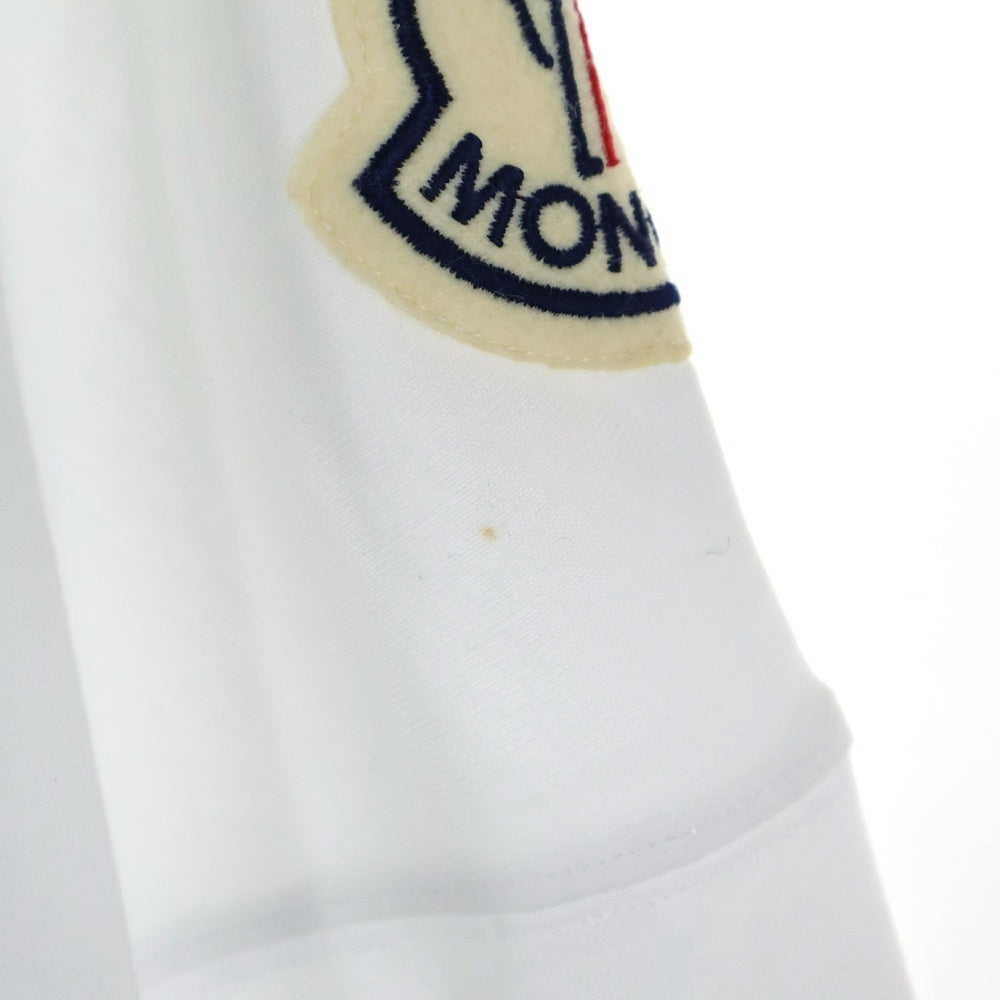 MONCLER GENIUS(モンクレール ジーニアス) 20SS Arm Patch L/S Tee1952 アームパッチ ロングスリーブ長袖Tシャツ ビッグワッペン ロゴ クルーネック ホワイト F10928D70000