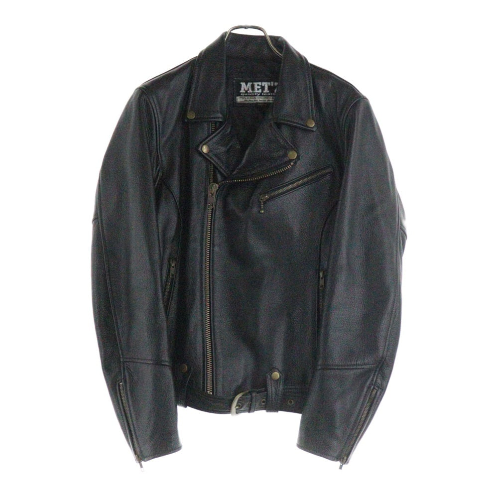 NO BRAND(ノーブランド) ジップアップ ダブル ライダースジャケット ブラック