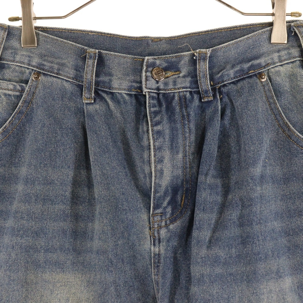 9090(ナインティナインティ) KING LOGO VINTAGE DENIM キング ロゴ ビンテージ ストレートデニム ロゴ刺繍 インディゴ