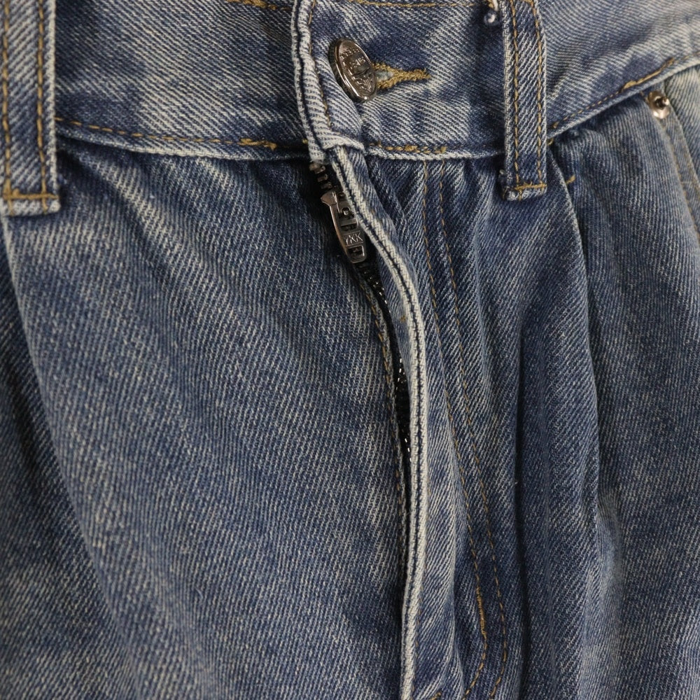 9090(ナインティナインティ) KING LOGO VINTAGE DENIM キング ロゴ ビンテージ ストレートデニム ロゴ刺繍 インディゴ