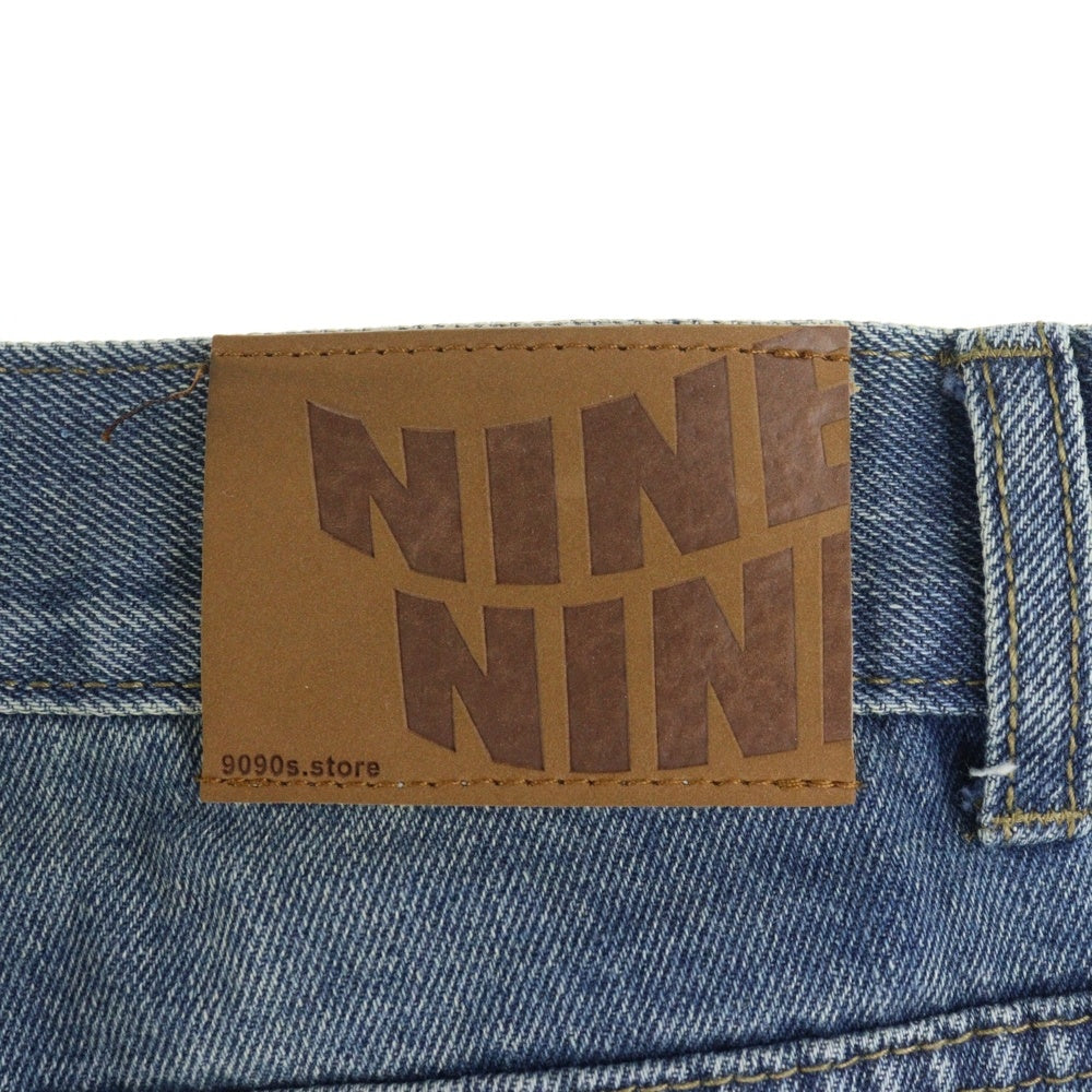 9090(ナインティナインティ) KING LOGO VINTAGE DENIM キング ロゴ ビンテージ ストレートデニム ロゴ刺繍 インディゴ