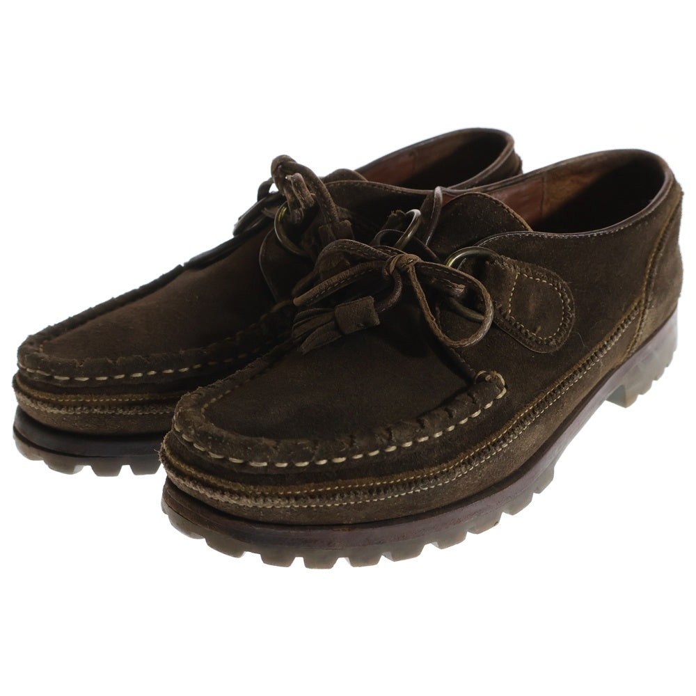 COLE HAAN(コール ハーン) ストラップ付き スウェードレザー コインローファー ブラウン F8259