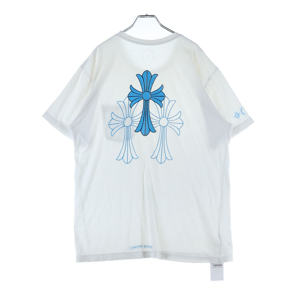 CHROME HEARTS(クロムハーツ) BACK CEMETERY CROSS TEE バックセメタリークロス 半袖Tシャツ カットソー ホワイト/ブルー