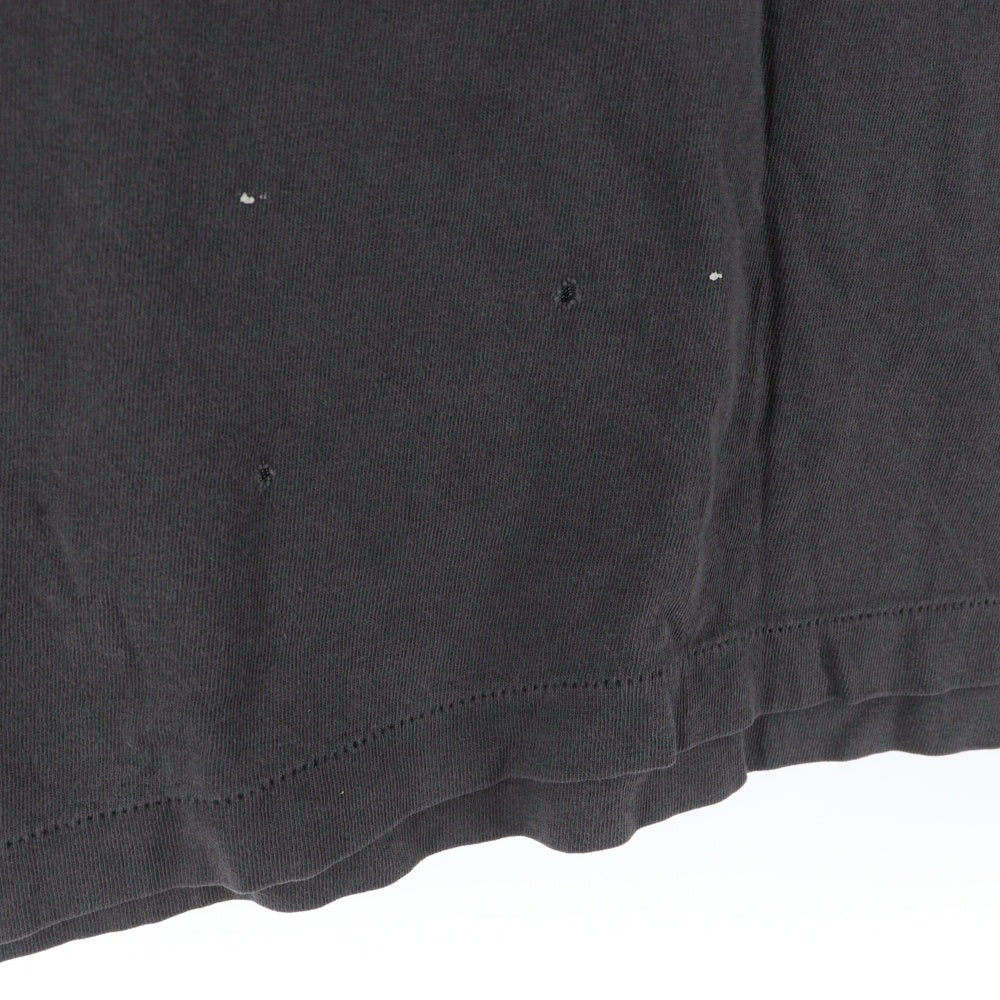 SAINT MICHAEL(セントマイケル) 25SS COMPLETE CONTRL KK SS TEE ヴィンテージ加工半袖Tシャツ クルーネックカットソー ブラック SM-HR8-0000-C25