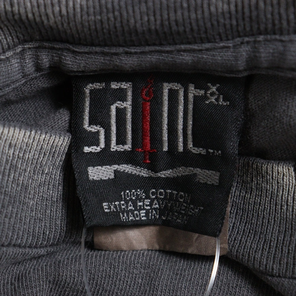 SAINT MICHAEL(セントマイケル) 25SS COMPLETE CONTRL KK SS TEE ヴィンテージ加工半袖Tシャツ クルーネックカットソー ブラック SM-HR8-0000-C25