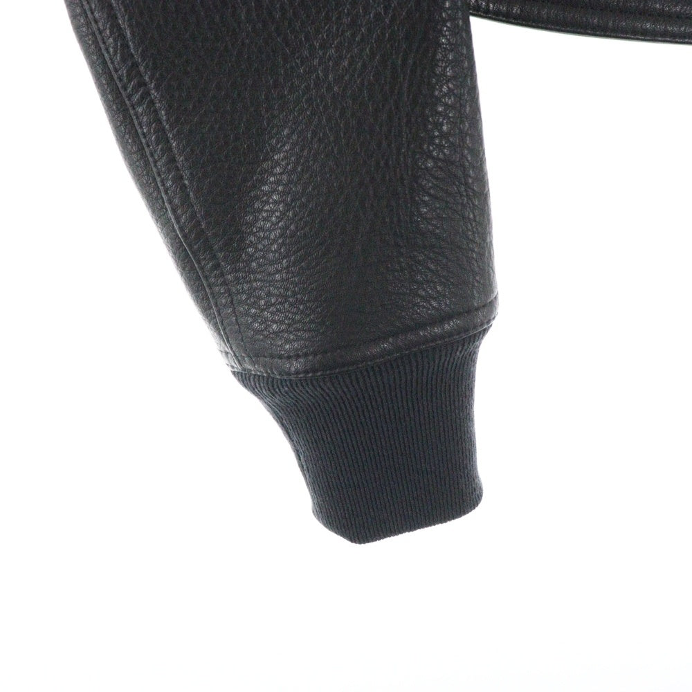 Rick Owens(リックオウエンス) Intarsia インターシャ カウレザージャケット ブラック RU02B2761-LC