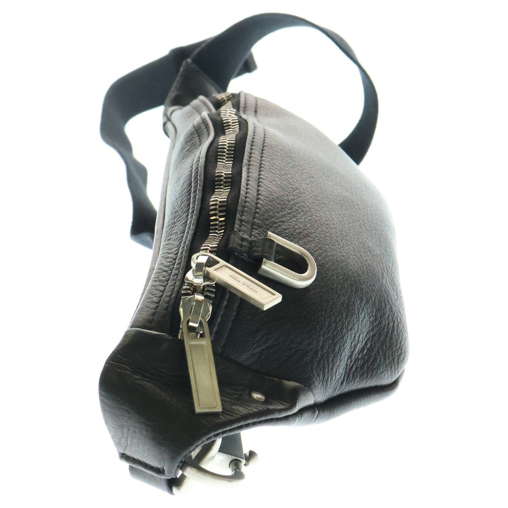 Rick Owens(リックオウエンス) Hollywood Geo バムバッグ レザーポーチ ボディバッグ ブラック 251232M171007