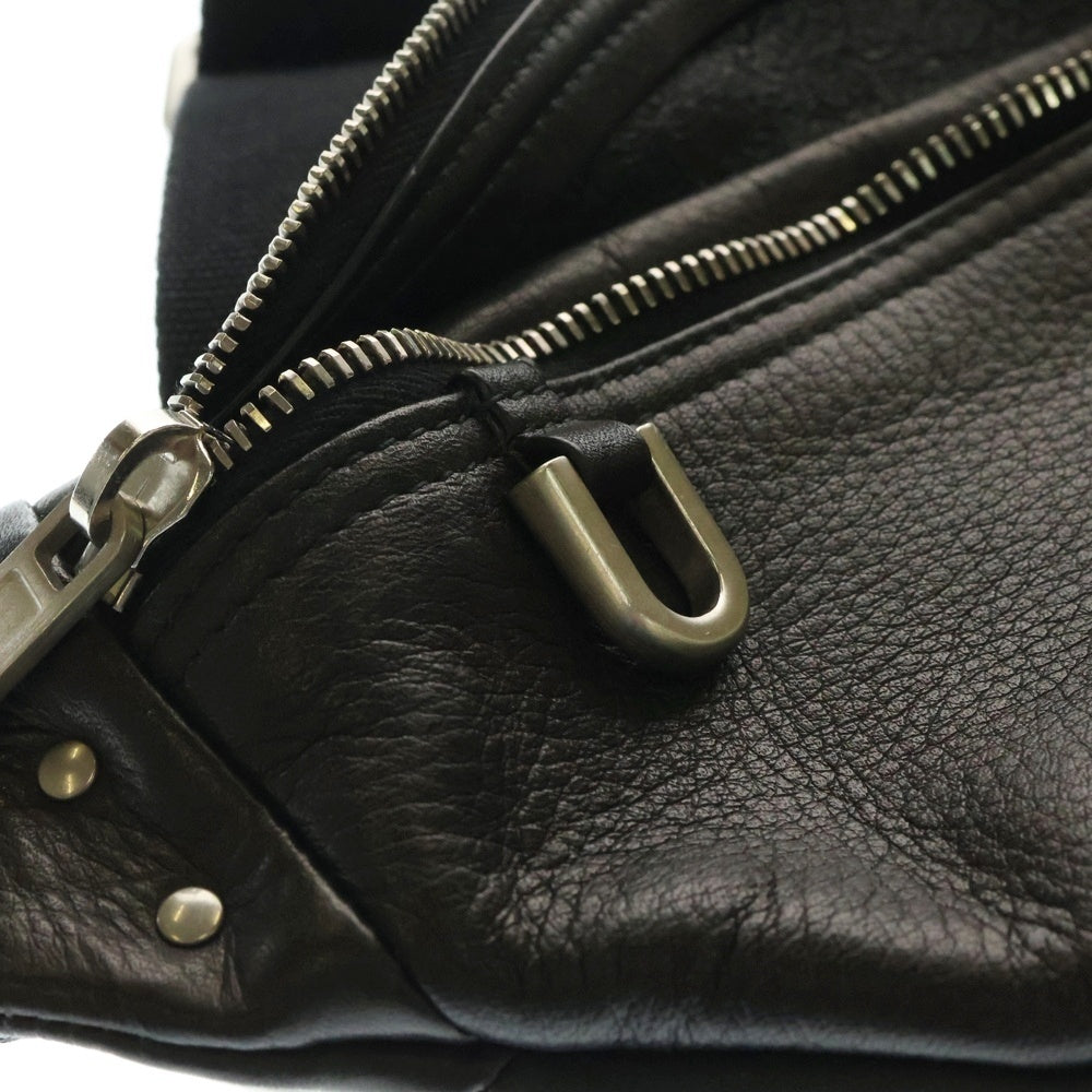 Rick Owens(リックオウエンス) Hollywood Geo バムバッグ レザーポーチ ボディバッグ ブラック 251232M171007