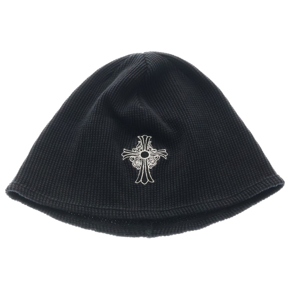 CHROME HEARTS(クロムハーツ) OLD オールド ロゴ刺繍 サーマル コットン ビーニーキャップ 帽子 ブラック